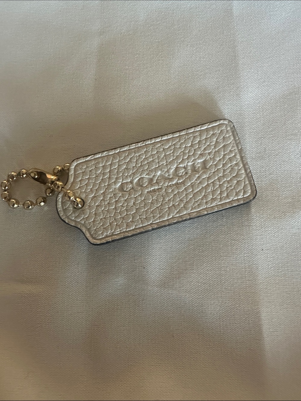 Coach Pebbled Leather Two Tone Hang Tag